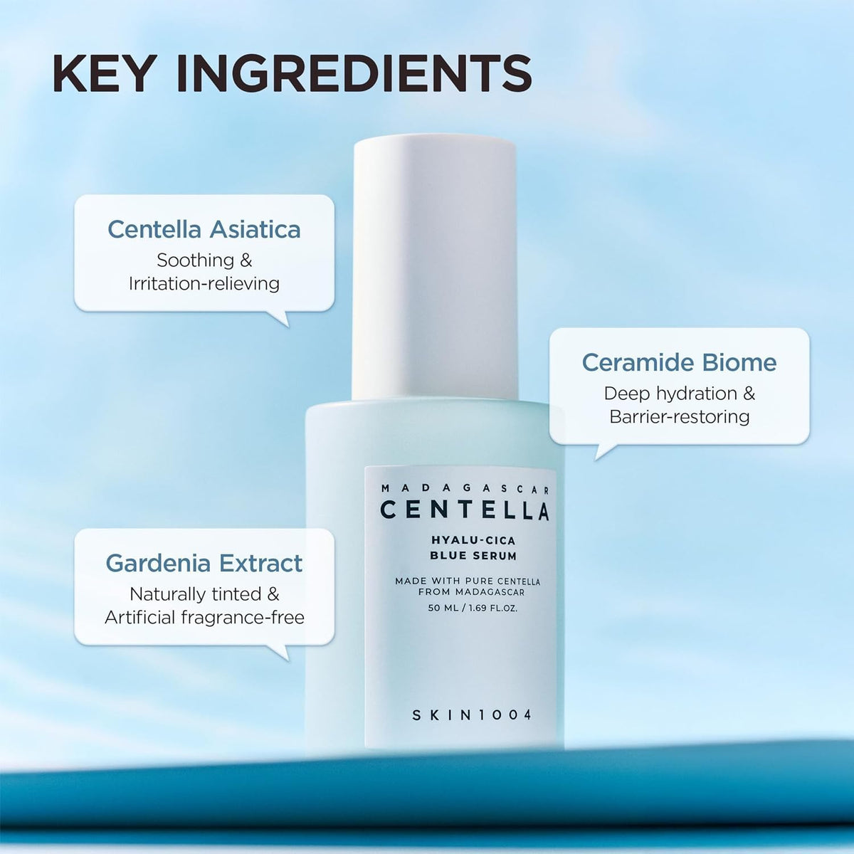 SKIN1004 gel-serum texture close-up demonstrating lightweight absorption