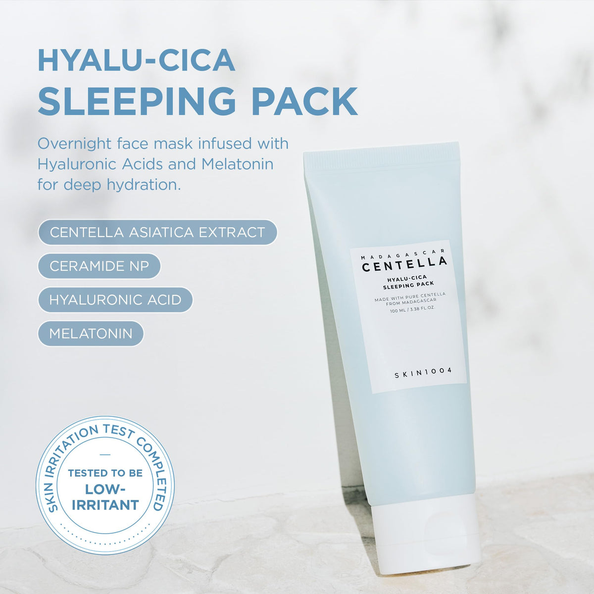 SKIN1004 gel-cream texture swipe illustrating smooth, lightweight hydration