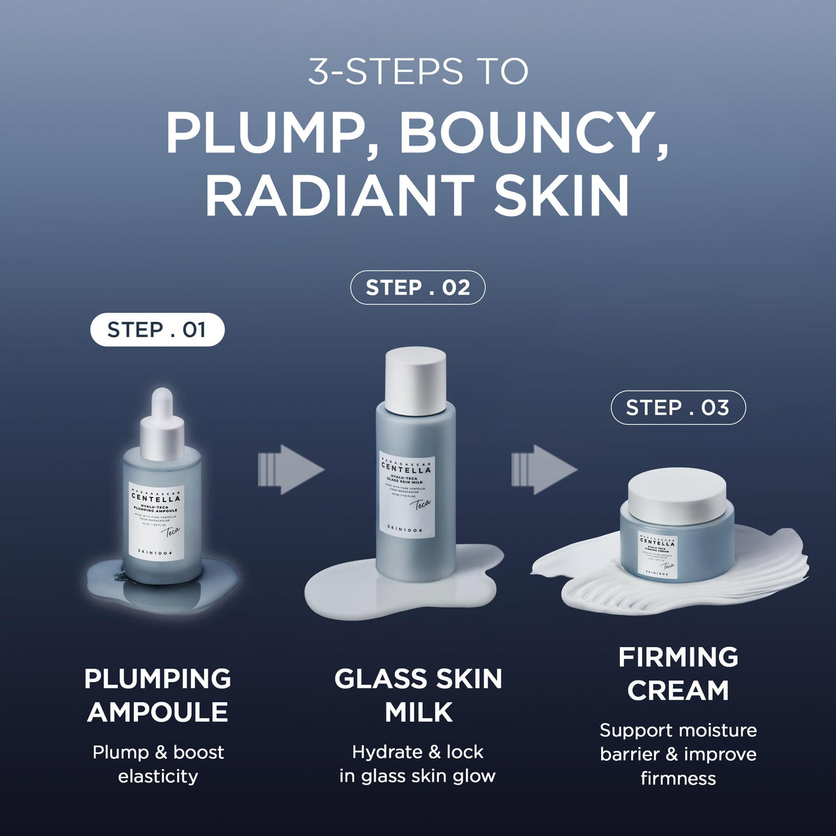 SKIN1004 before after skin comparison implying improved plumpness and smoother texture