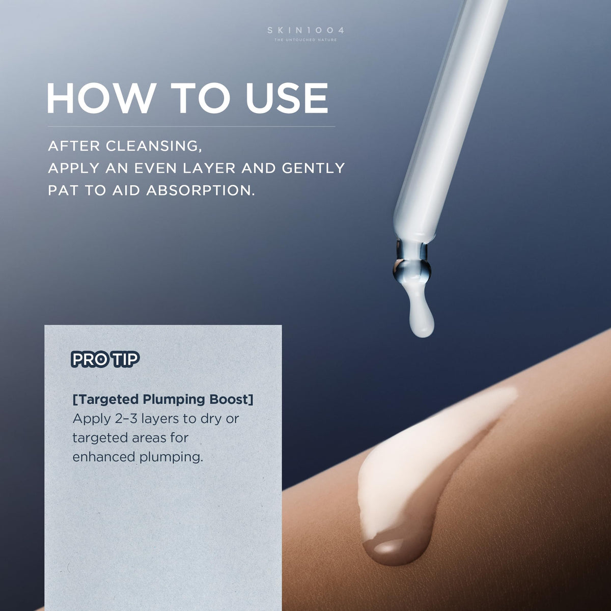 SKIN1004 nighttime routine scene illustrating layering under moisturizer and calming effect