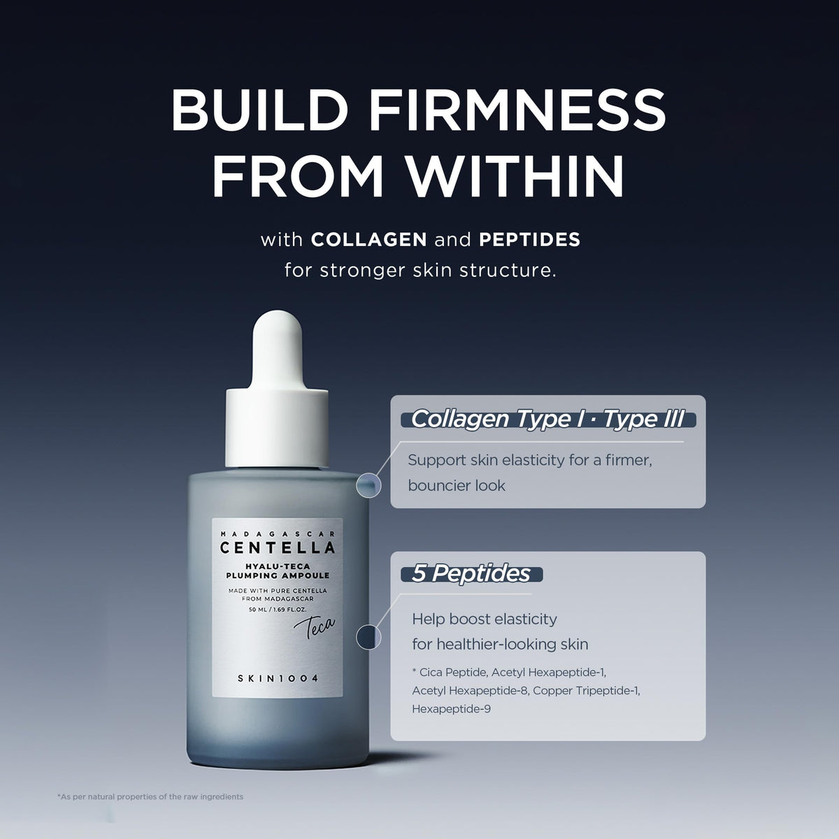 SKIN1004 packaging box label showing ingredient claims and product information benefit
