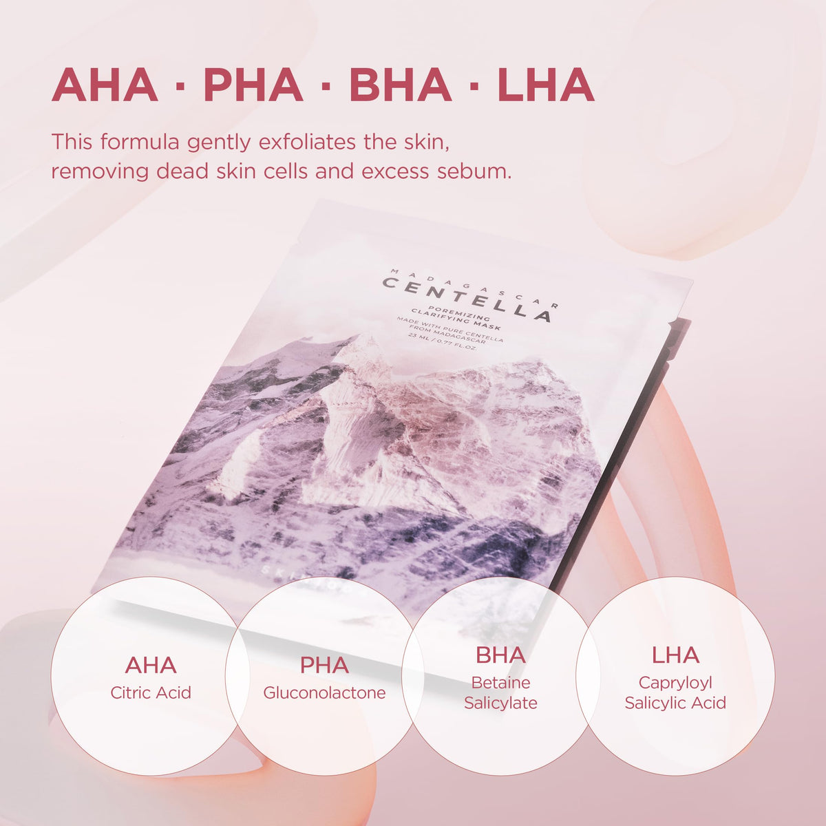 SKIN1004 mask applied on model calming skin and refining pore appearance