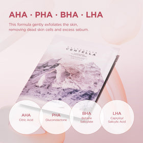 SKIN1004 mask applied on model calming skin and refining pore appearance