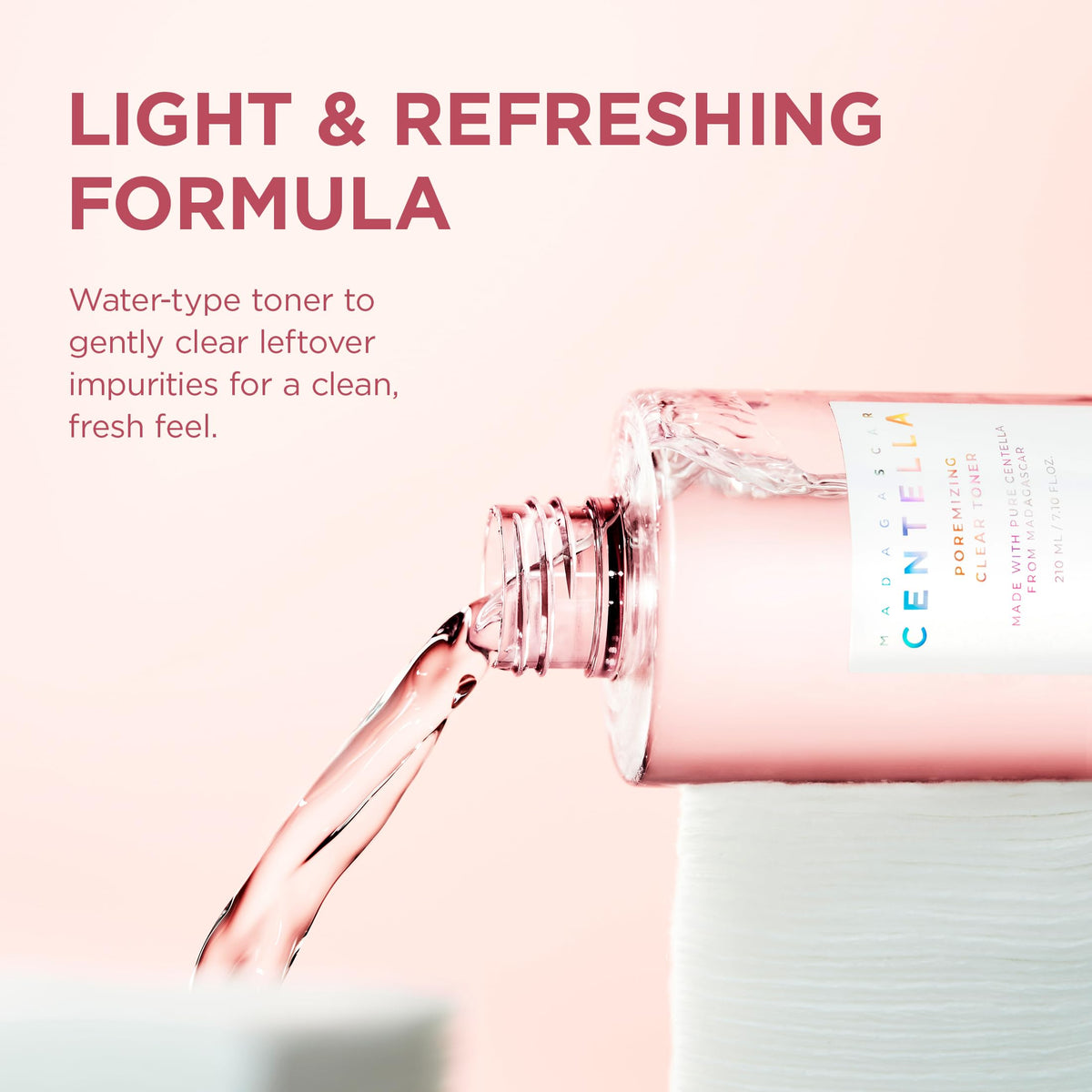SKIN1004 cotton pad with toner indicating gentle exfoliation and cleansing