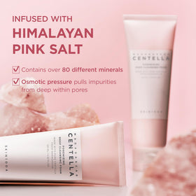 SKIN1004 applying foam to a wet face demonstrating effective makeup removal