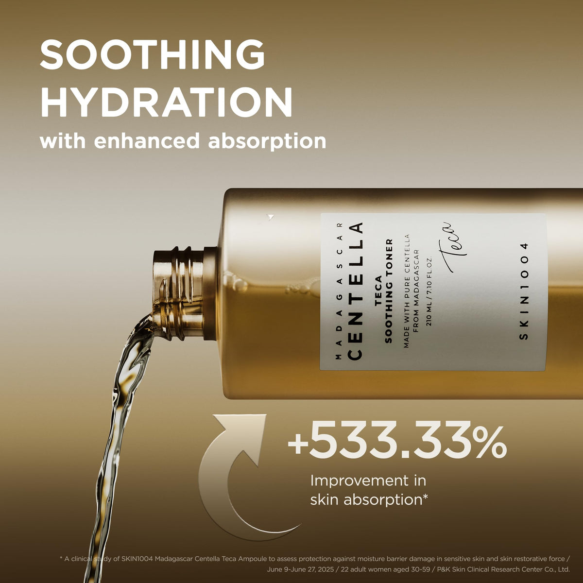 SKIN1004 210ml bottle in hand showing size and travel-friendly benefit