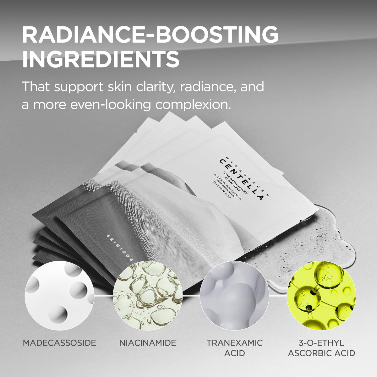SKIN1004 close-up of sheet soaked in rich essence for hydration