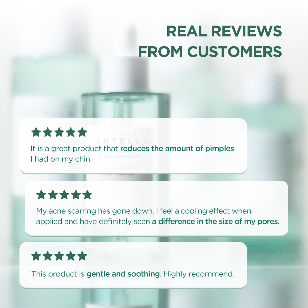 SKIN1004 product applied on skin demonstrating fast absorption and non-greasy finish