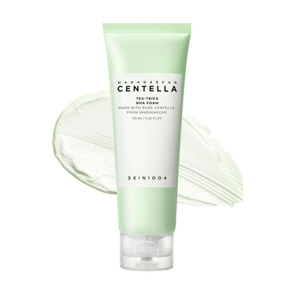 SKIN1004 front bottle showing Tea-Trica BHA Foam and volume benefit