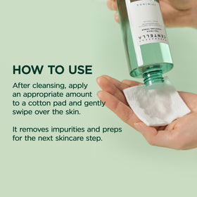 SKIN1004 bottle next to hand for scale showing generous 210ml supply benefit