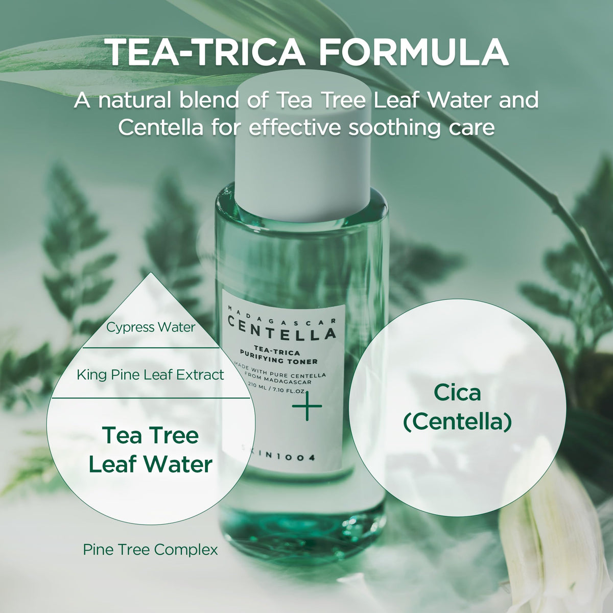 SKIN1004 on cotton pad ready to sweep away oil and impurities benefit