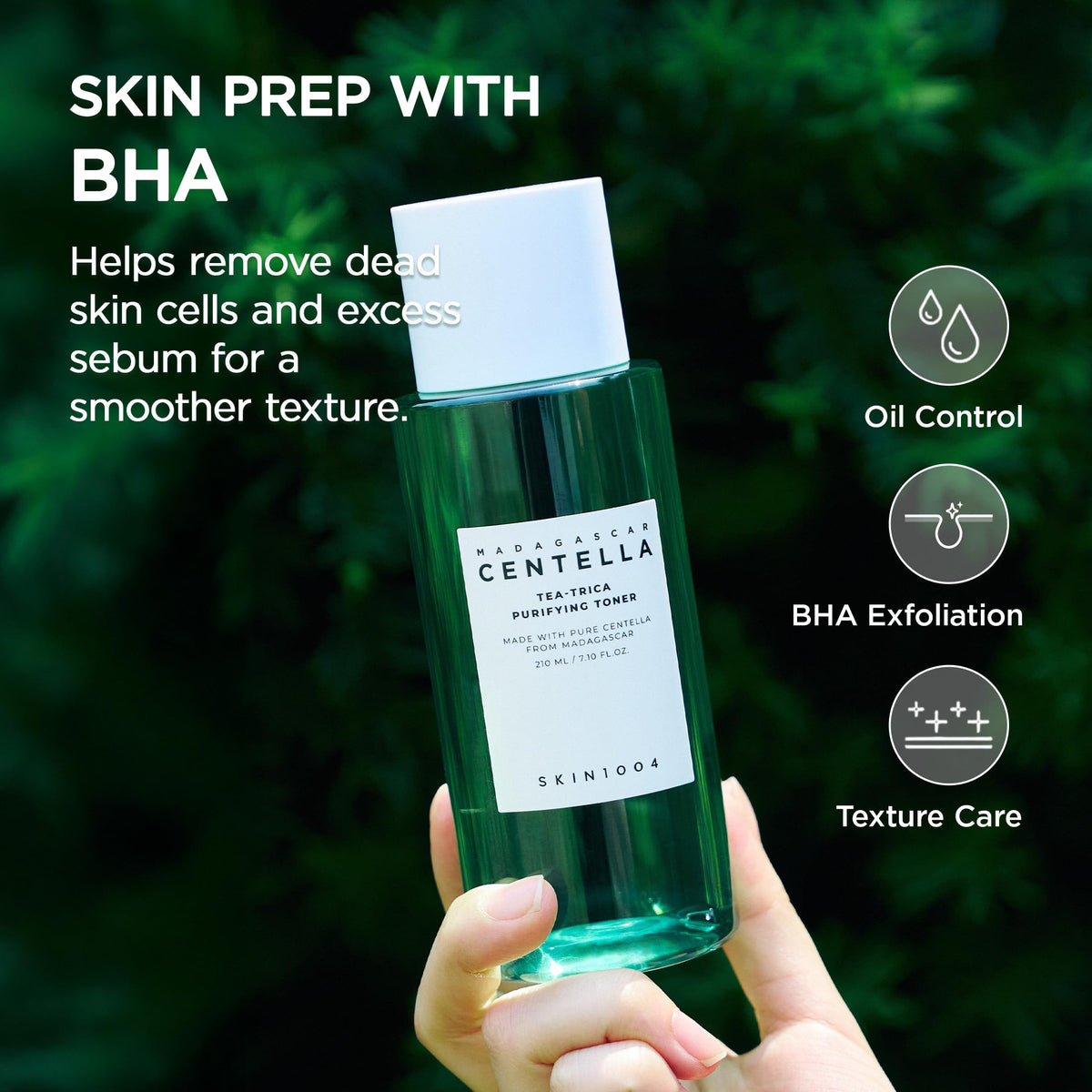 SKIN1004 pouring toner texture demonstrating lightweight hydration benefit