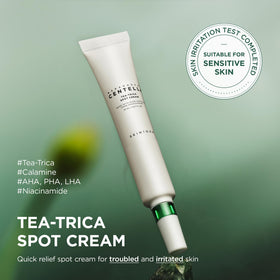 SKIN1004 cream texture on fingertip demonstrating lightweight, non-greasy hydration
