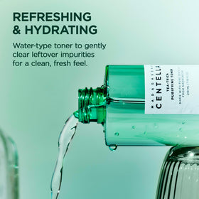 SKIN1004 being patted into skin for gentle absorption and soothing benefit