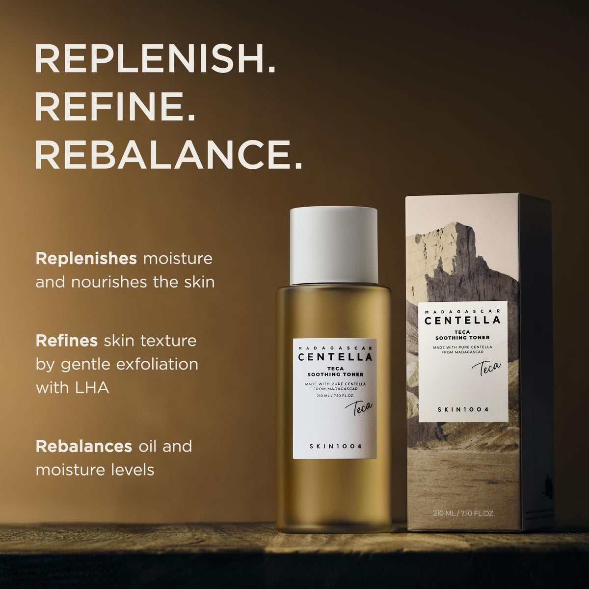 SKIN1004 clear toner droplet on hand showing lightweight hydration