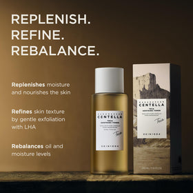 SKIN1004 clear toner droplet on hand showing lightweight hydration