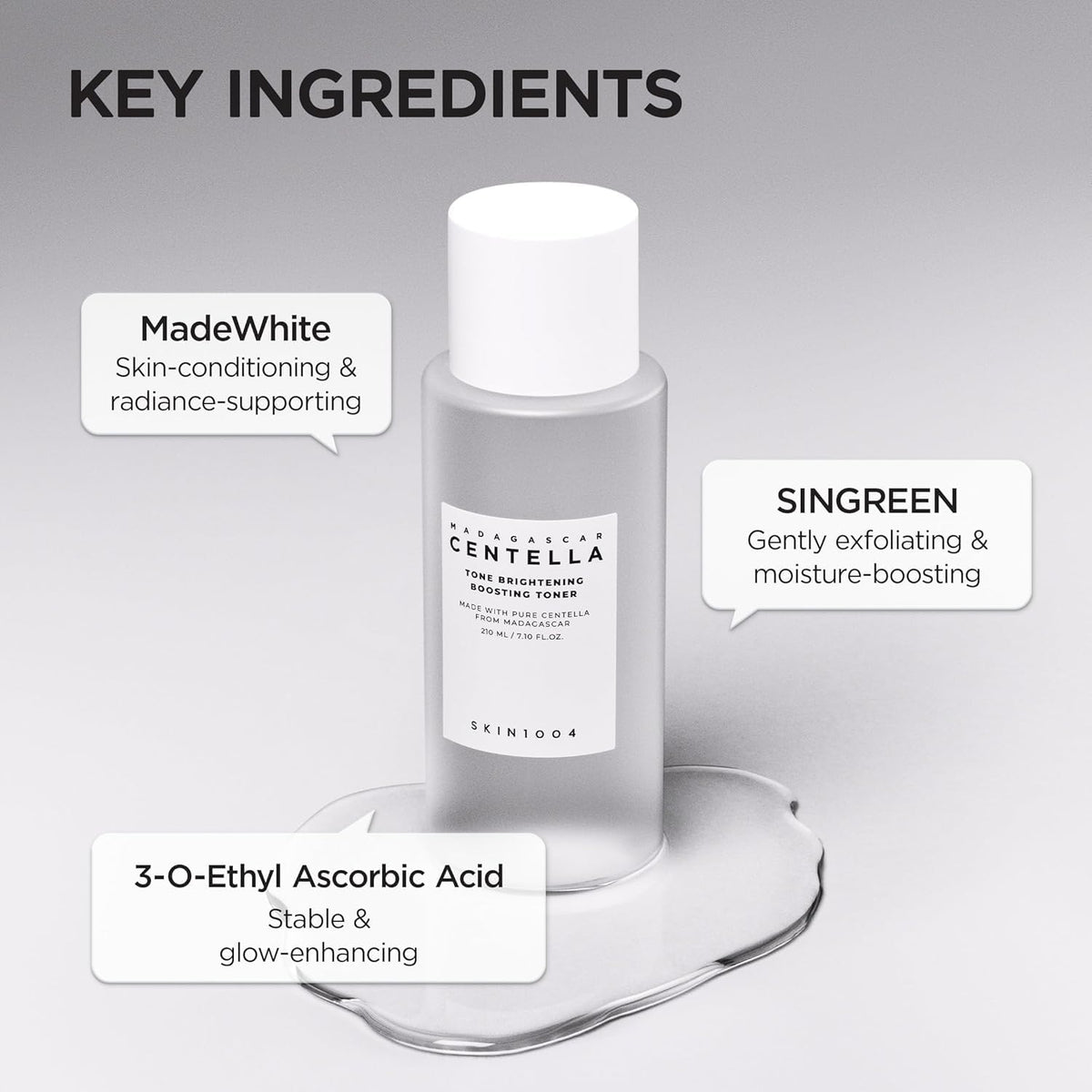 SKIN1004 centella drop on leaf close-up illustrating soothing Madagascar extract benefit