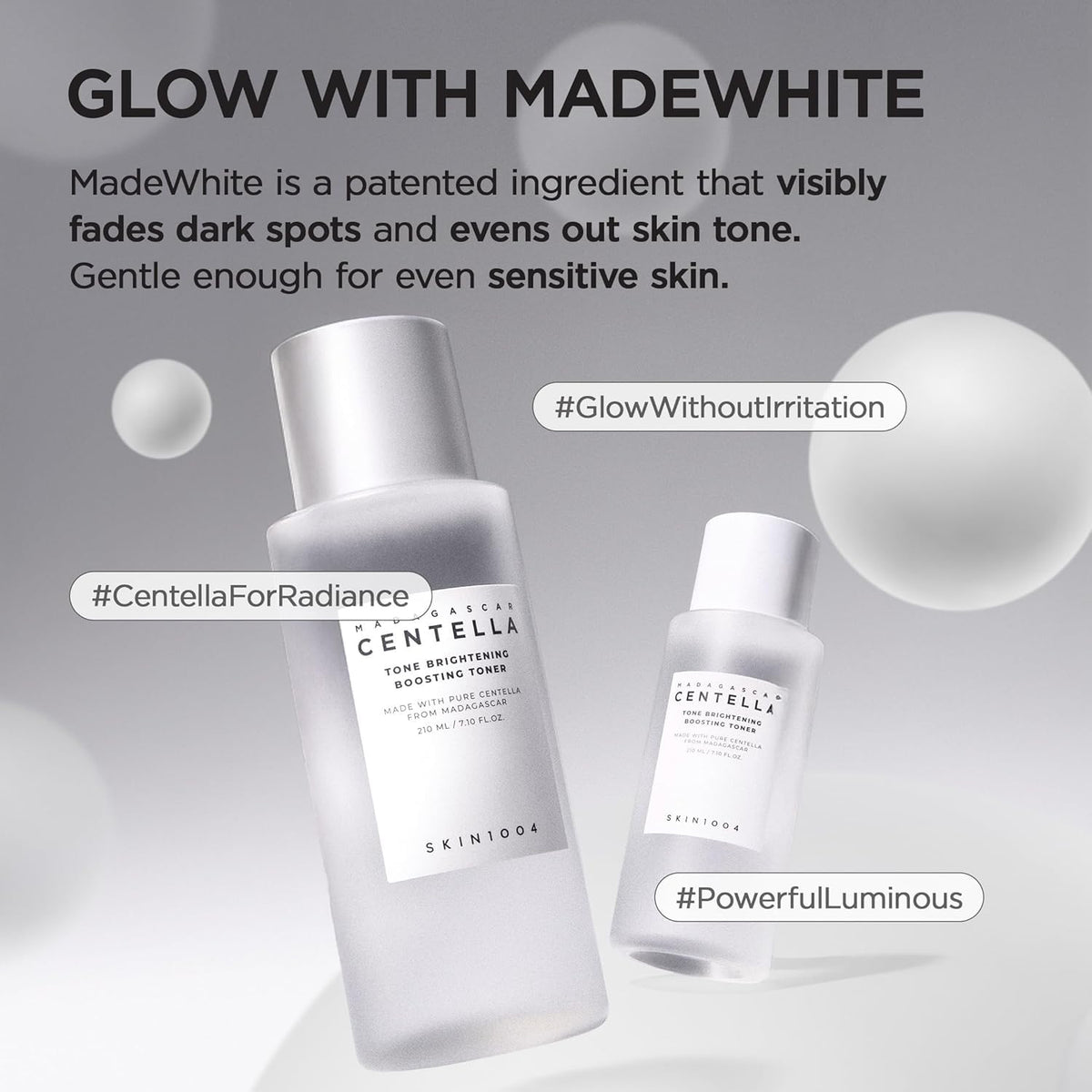 SKIN1004 pouring watery toner texture demonstrating fast-absorbing hydration benefit