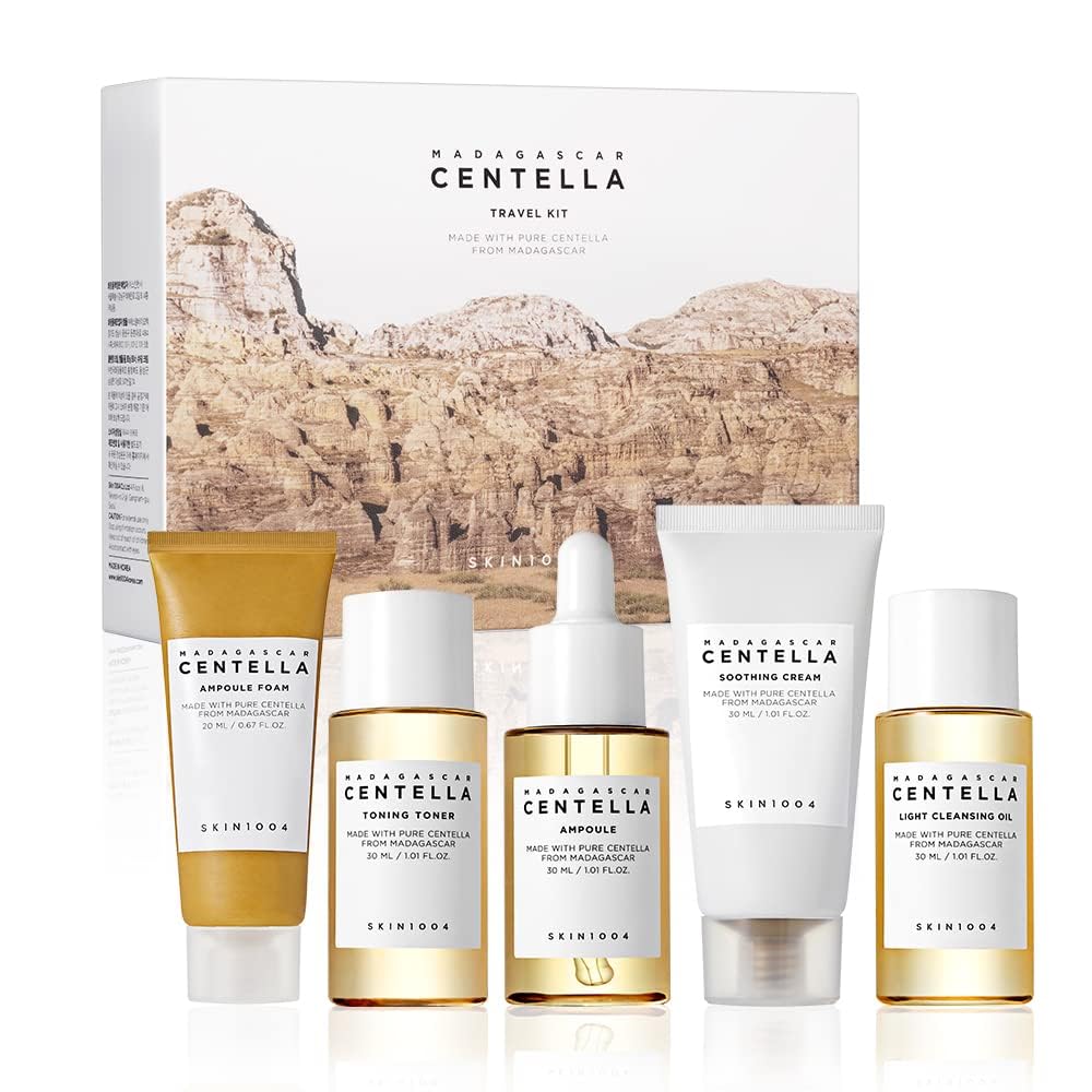 SKIN1004 travel kit box front showing curated five-piece set and gifting appeal