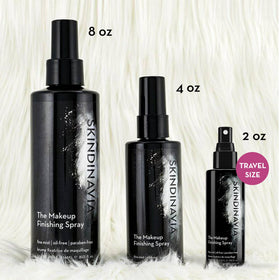 SKINDINAVIA bottle in hand showing 4.0 oz scale for portability and convenience