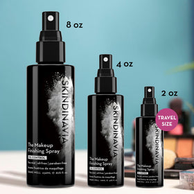 SKINDINAVIA next to a ruler size comparison proving travel-friendly convenience