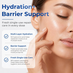 SKINERSE ingredient label highlighting ceramides and centella for barrier repair and calm