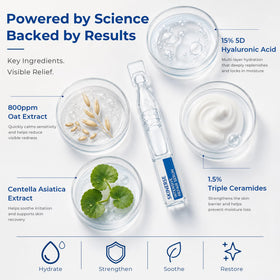 SKINERSE serum texture close-up showing lightweight, fast-absorbing gel for deep hydration