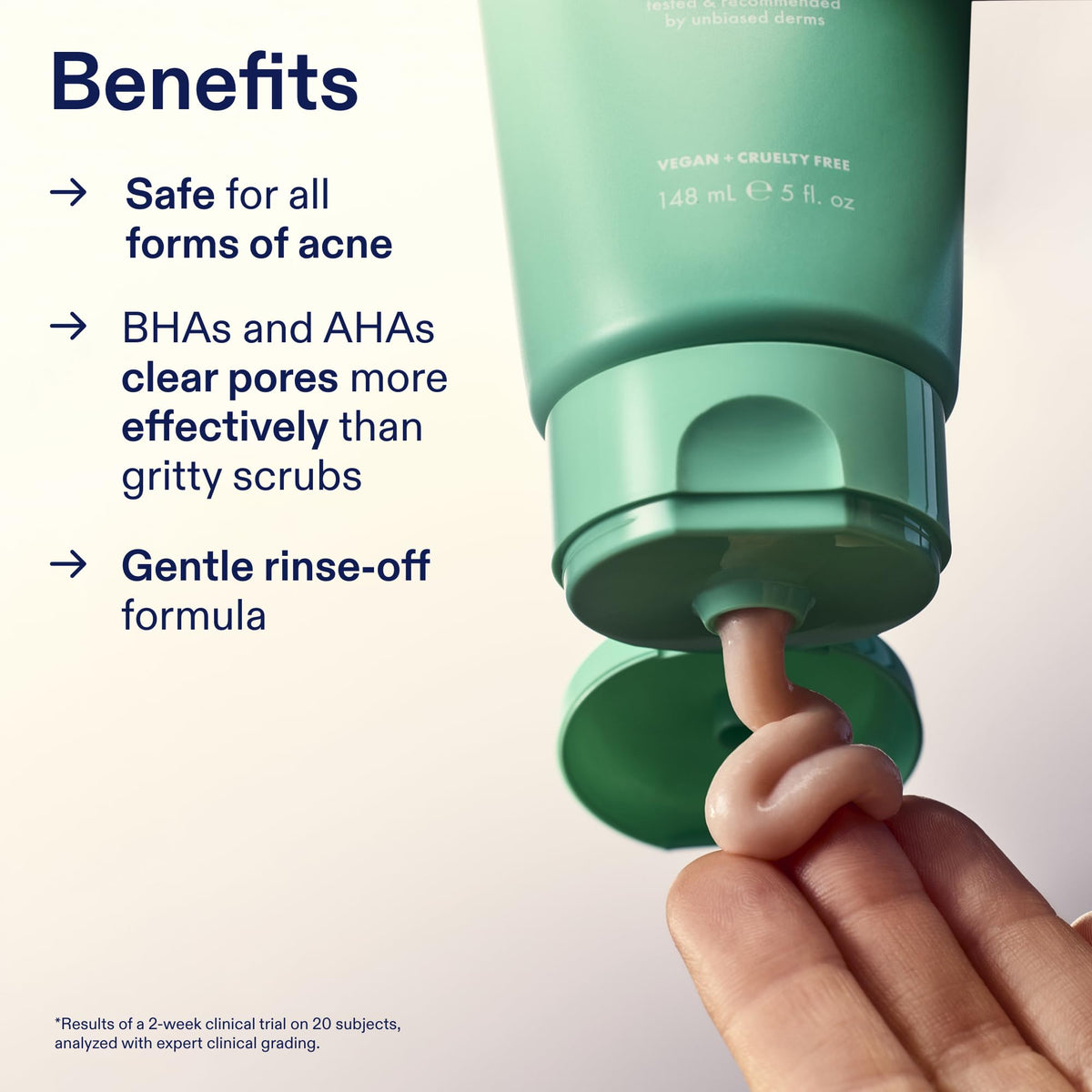Skinfix cleanser being massaged onto damp face for clearer pores