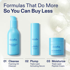 Skinfix cleanser on bathroom counter in routine promoting calming care