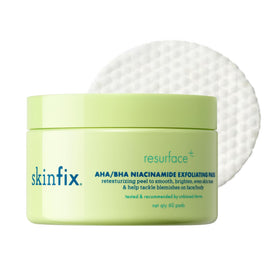 Skinfix front packaging showing pad jar and benefits