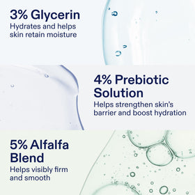 Skinfix product label close-up featuring ingredient concentrations and benefits