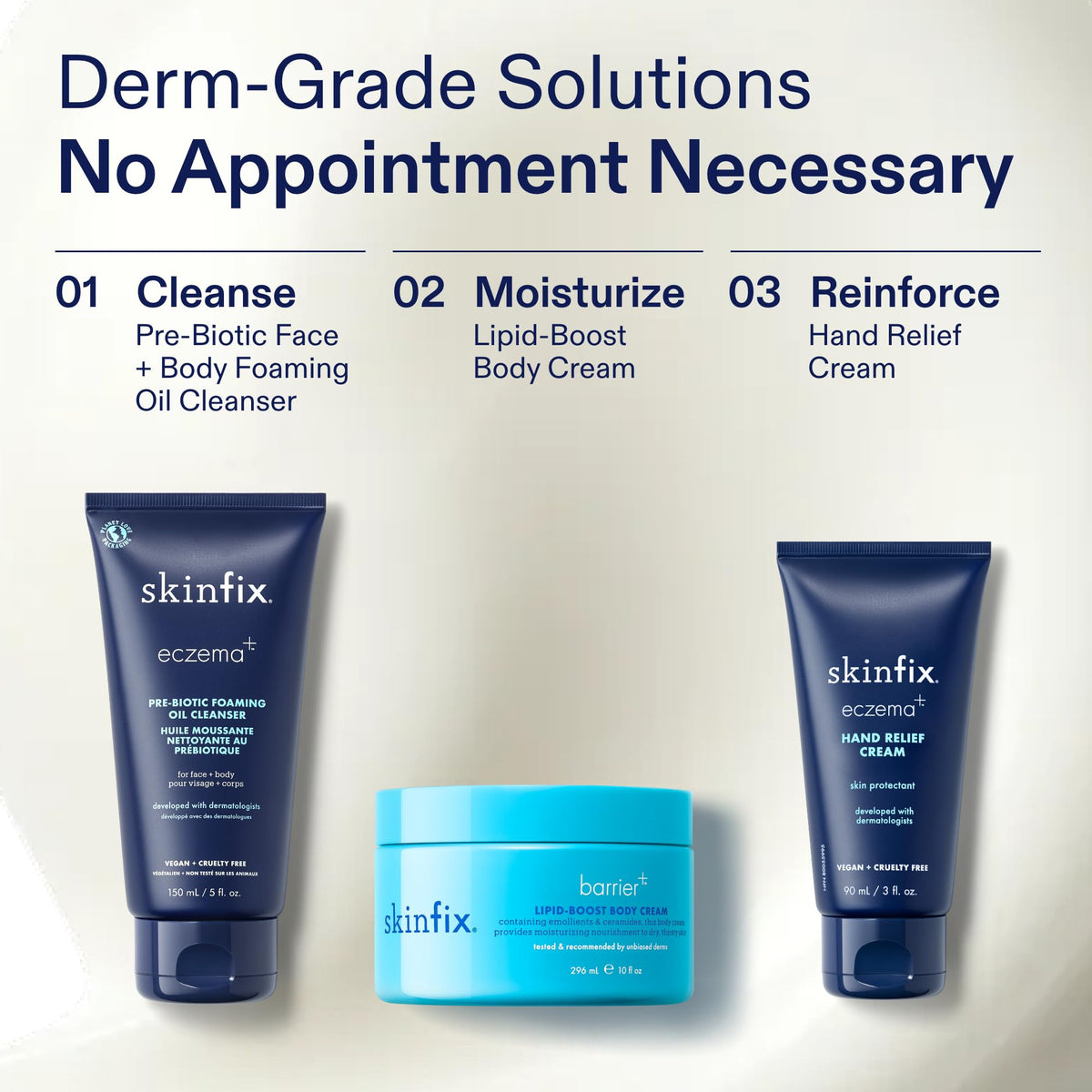 Skinfix moisturized hands in lifestyle shot, conveys softer, more comfortable skin