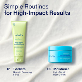 Skinfix ingredient highlight with glycolic and lactic acids for smoother texture