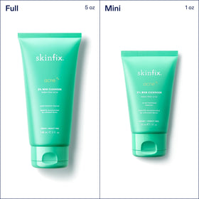 Skinfix packaging and ingredient callouts emphasizing clean formulation