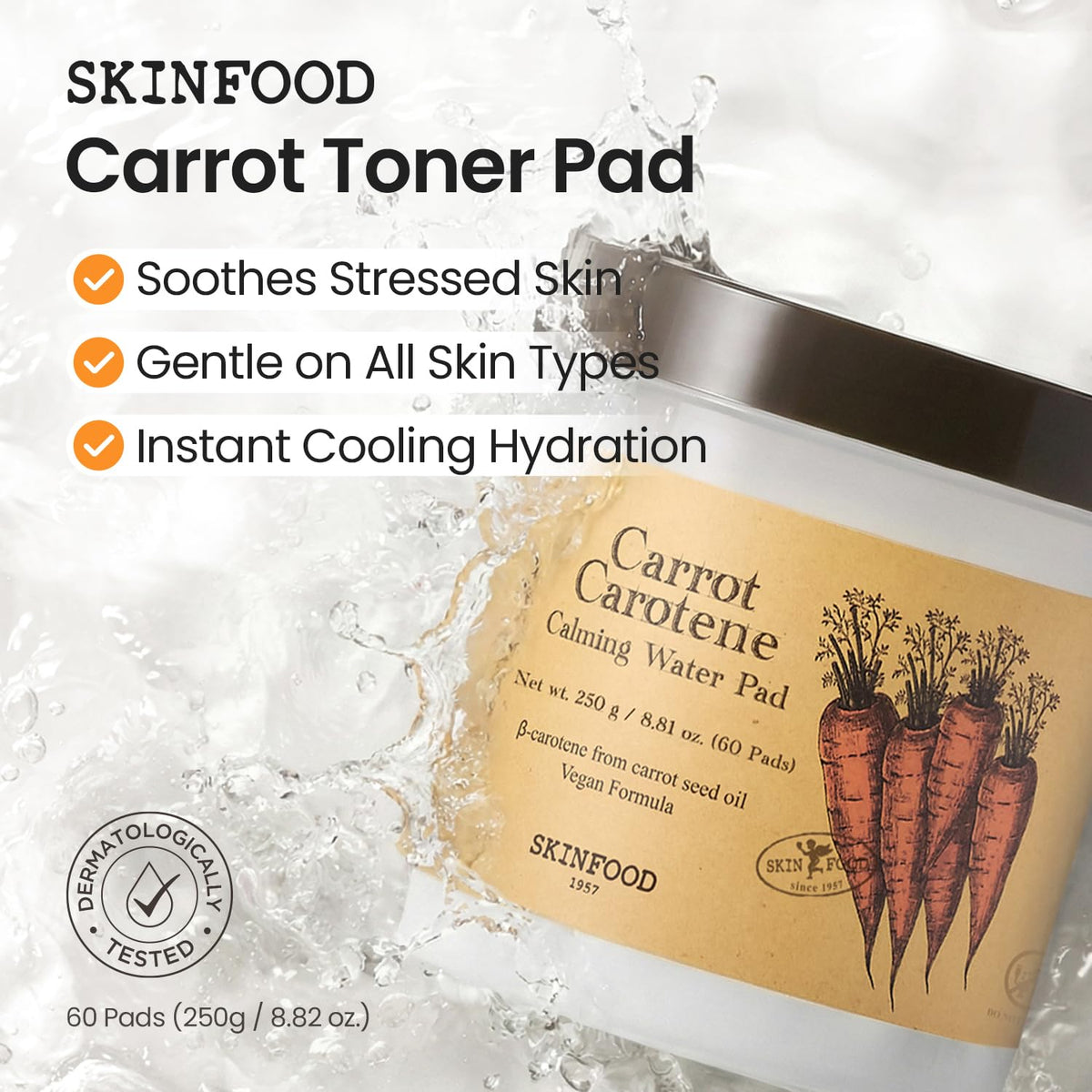 SKINFOOD 1957 close-up pad texture showing soft cotton and gentle touch