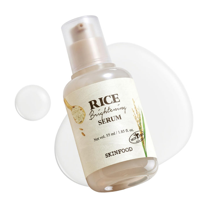 SKINFOOD 1957 front bottle showing clean rice serum packaging and glow benefit