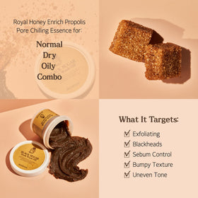 SKINFOOD 1957 scrub on palm ready to apply, demonstrates spreadability and nourishing oils