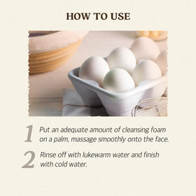 SKINFOOD ingredients panel showing egg-derived components and clarity