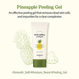 SKINFOOD 1957 pineapple gel being massaged in hand for visible dead skin removal