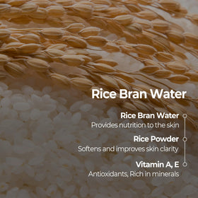 SKINFOOD rice ingredient shot highlighting natural rice extract and nourishing benefit