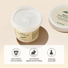 SKINFOOD label close-up showing ingredients and brand for informed purchase