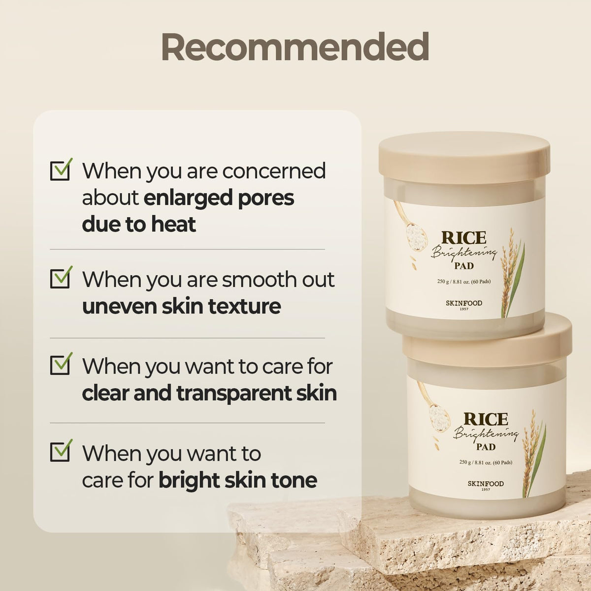 SKINFOOD 1957 pad left on skin as mini-mask for concentrated care