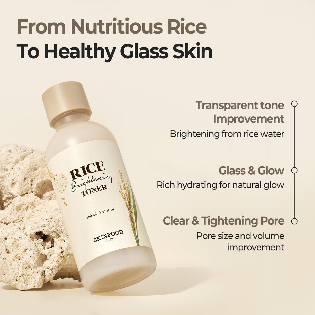 SKINFOOD application by hand patting toner for fast-absorbing moisture