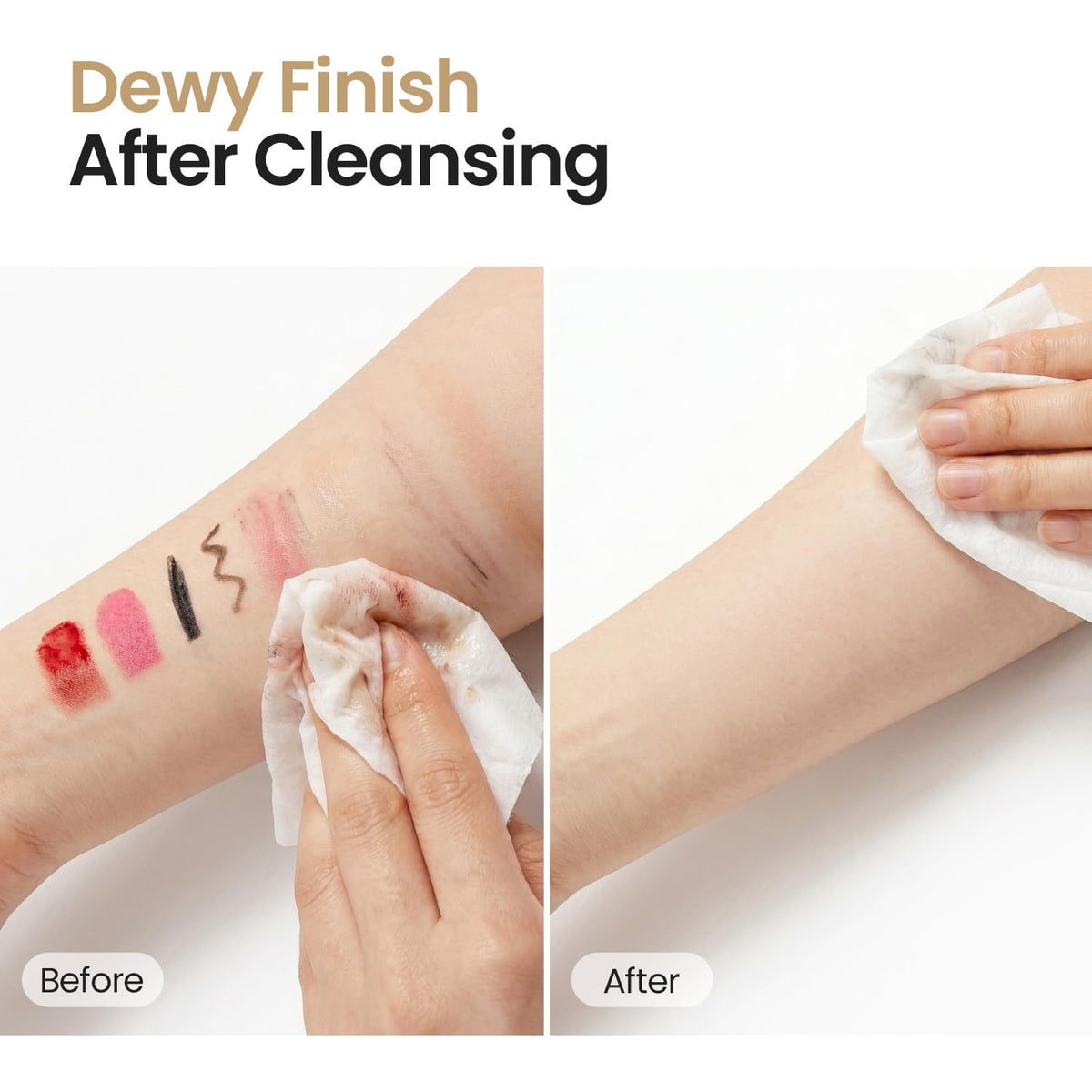 SKINFOOD wiping motion demonstration removing makeup with minimal effort