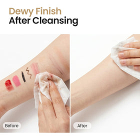 SKINFOOD wiping motion demonstration removing makeup with minimal effort