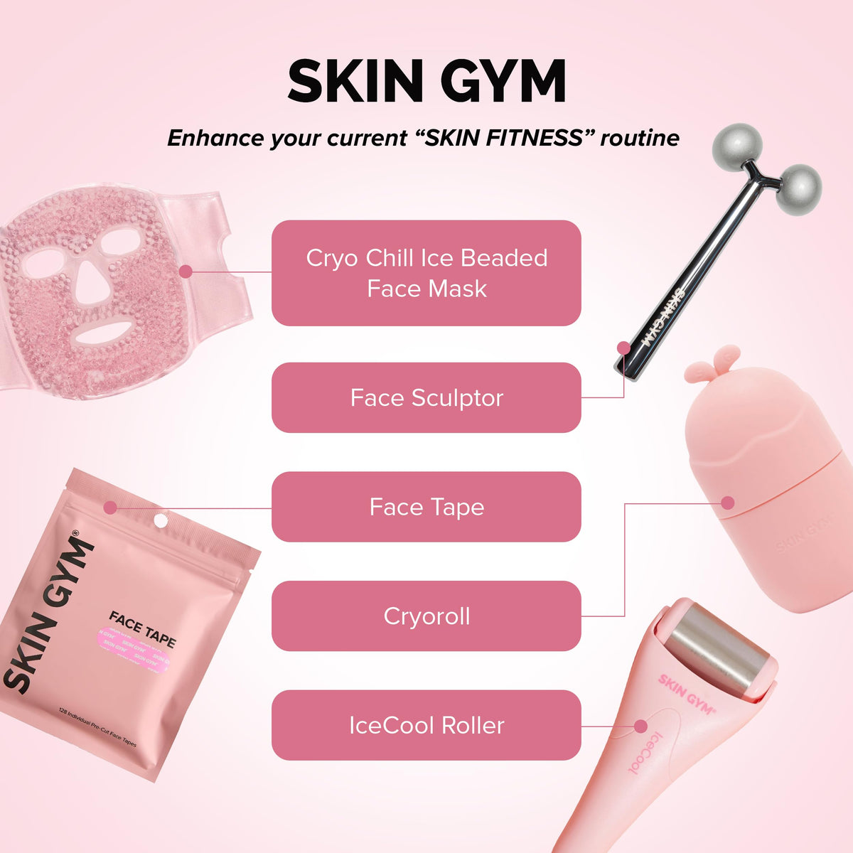 SKIN GYM CryoChill packed in travel bag for on-the-go cooling relief