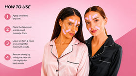 SKIN GYM smile line strip placement showing targeted smoothing benefit