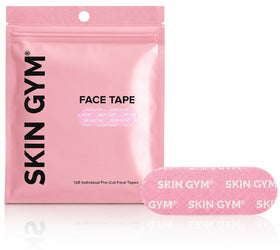 SKIN GYM front packaging showing 128 pre-cut anti-wrinkle strips for convenience