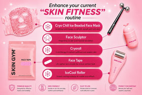 SKIN GYM strips on nightstand indicating overnight use for refreshed morning look