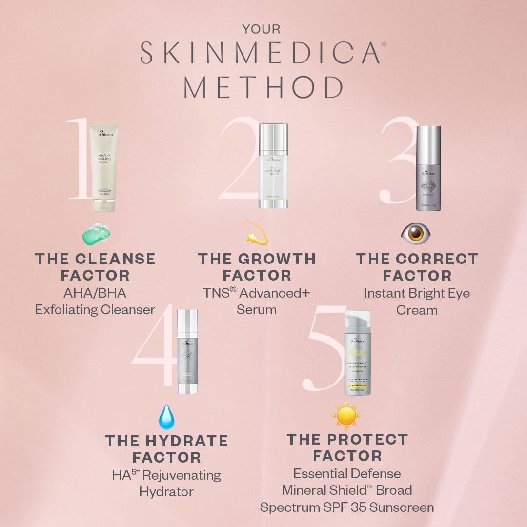SkinMedica gel applied to hand in lifestyle scene demonstrating gentle evening or morning use